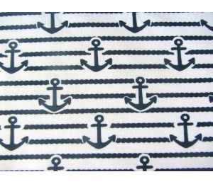 French Terry - Anker geflochten weiß